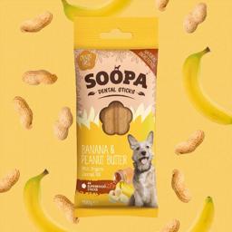 Soopa Vegansk Dental Sticks Banana & Peanutbutter 4 Stk